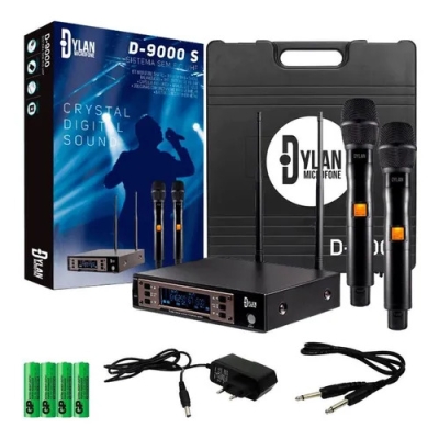 MICROFONE DYLAN D-9000S UHF DUPLO 200 CANAIS
